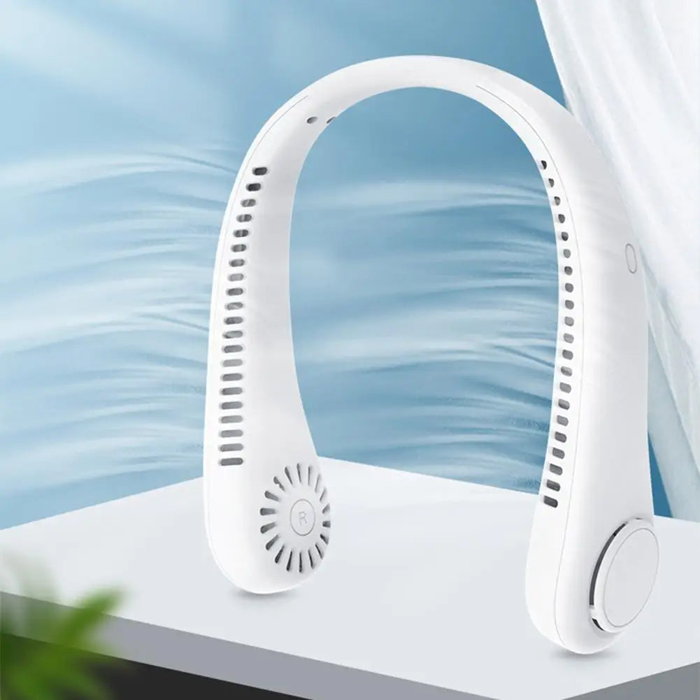 Vaneless Hanging Neck Fan, Portable Bladeless Rechargeable Wearable Cooling Fan