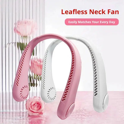 Vaneless Hanging Neck Fan, Portable Bladeless Rechargeable Wearable Cooling Fan