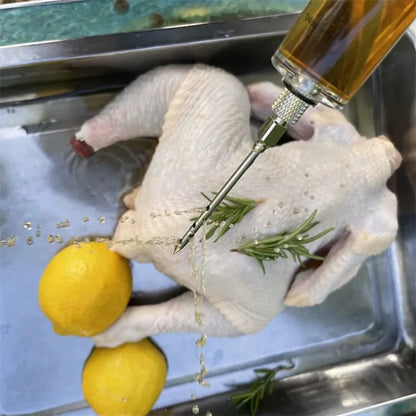 Meat Marinade Injector: 30ml Flavor Injector Syringe with Stainless Steel Needle for BBQ, Turkey & Meat