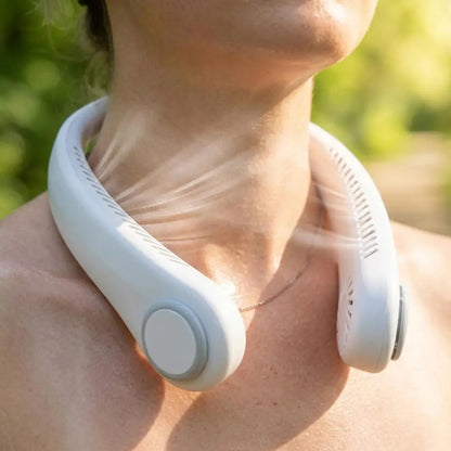 Vaneless Hanging Neck Fan, Portable Bladeless Rechargeable Wearable Cooling Fan