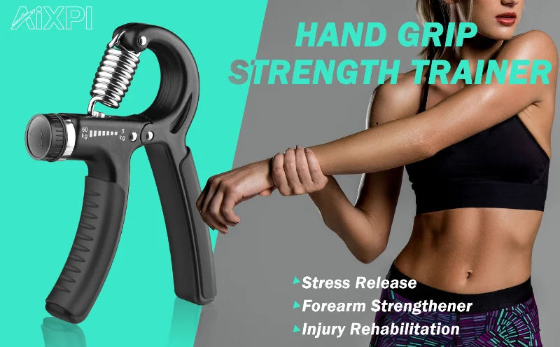 Adjustable Hand Grip Strengthener, 5 to 60kg Resistance Forearm and Grip Trainer