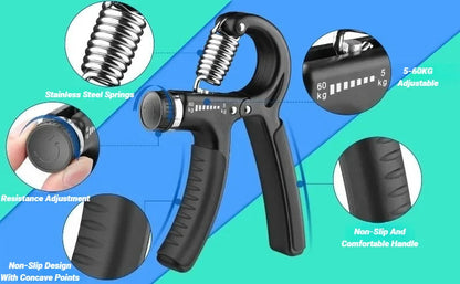 Adjustable Hand Grip Strengthener, 5 to 60kg Resistance Forearm and Grip Trainer