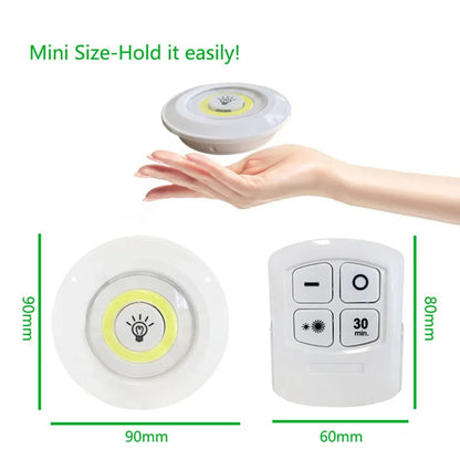 LED Puck Lights with Remote Control, Wireless Battery Operated Under Cabinet Lights with Dimmer and Timer