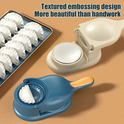 2 in 1 Dumpling Maker Press, Dough Cutter and Dumpling Mold for Empanada, Ravioli, and Pierogi