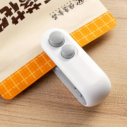 Mini Bag Sealer: 2 in 1 Handheld Heat Sealer with Cutter for Chip & Snack Bags
