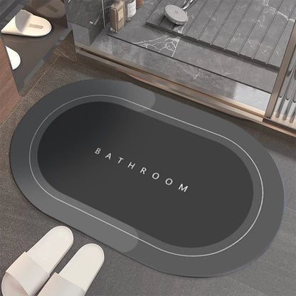 Bathroom Floor Mat: Non-Slip Waterproof Quick Dry Leather Bath Rug