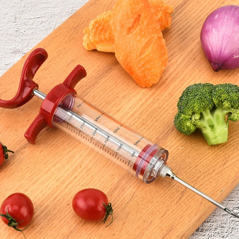 Meat Marinade Injector: 30ml Flavor Injector Syringe with Stainless Steel Needle for BBQ, Turkey & Meat