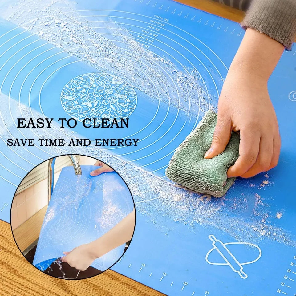 Silicone Pastry Mat with Measurements: Non-Slip Extra Large Baking & Dough Rolling Mat