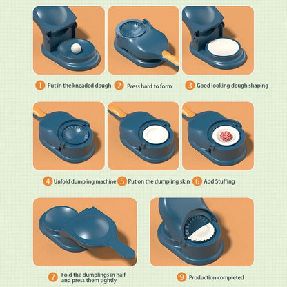 2 in 1 Dumpling Maker Press, Dough Cutter and Dumpling Mold for Empanada, Ravioli, and Pierogi