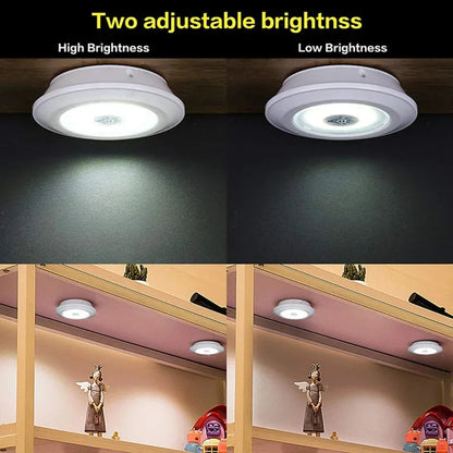 LED Puck Lights with Remote Control, Wireless Battery Operated Under Cabinet Lights with Dimmer and Timer