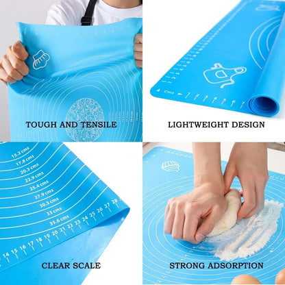 Silicone Pastry Mat with Measurements: Non-Slip Extra Large Baking & Dough Rolling Mat