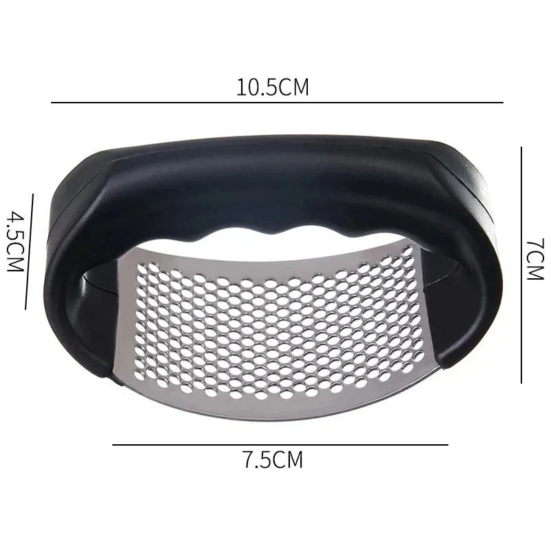 Stainless Steel Garlic Press Rocker: Rust Proof Manual Garlic Mincer & Crusher with Ergonomic Handle