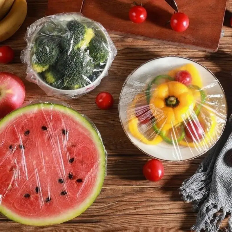 Elastic Stretch Food Storage Covers, Reusable Plastic Bowl Covers, Available in Single Pack & 2 Pack Bundle