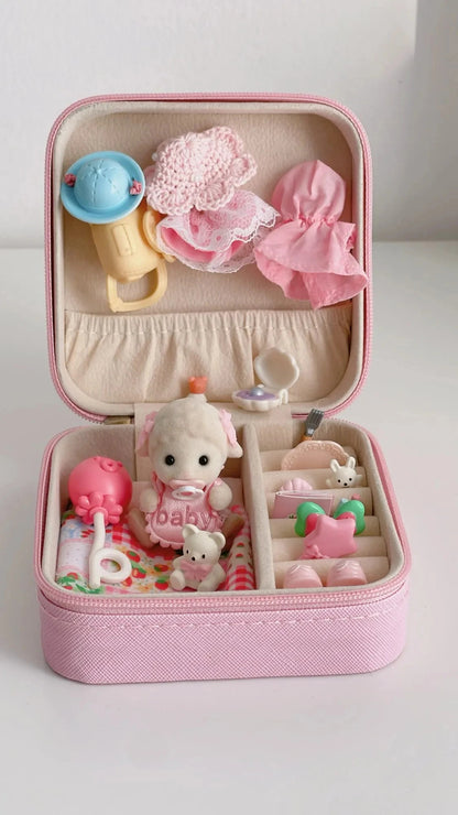 Mini Travel Jewelry Box, PU Leather Portable Jewelry Organizer Case for Rings, Earrings, and Necklaces