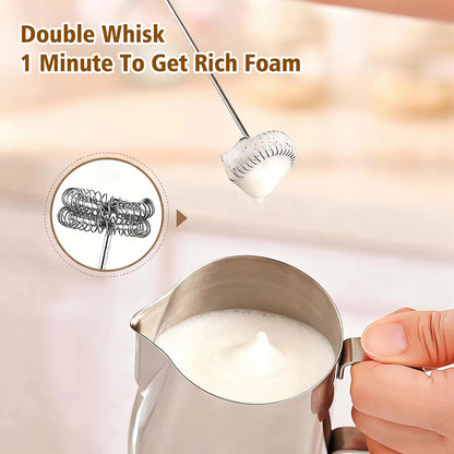 USB Speed Adjustable Milk Frother, Handheld Electric Whisk with Foam and Whisk Attachments